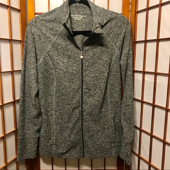 Beyond Yoga Jackets & Blazers - Beyond Yoga Heather Gray Zip-Up Jacket L